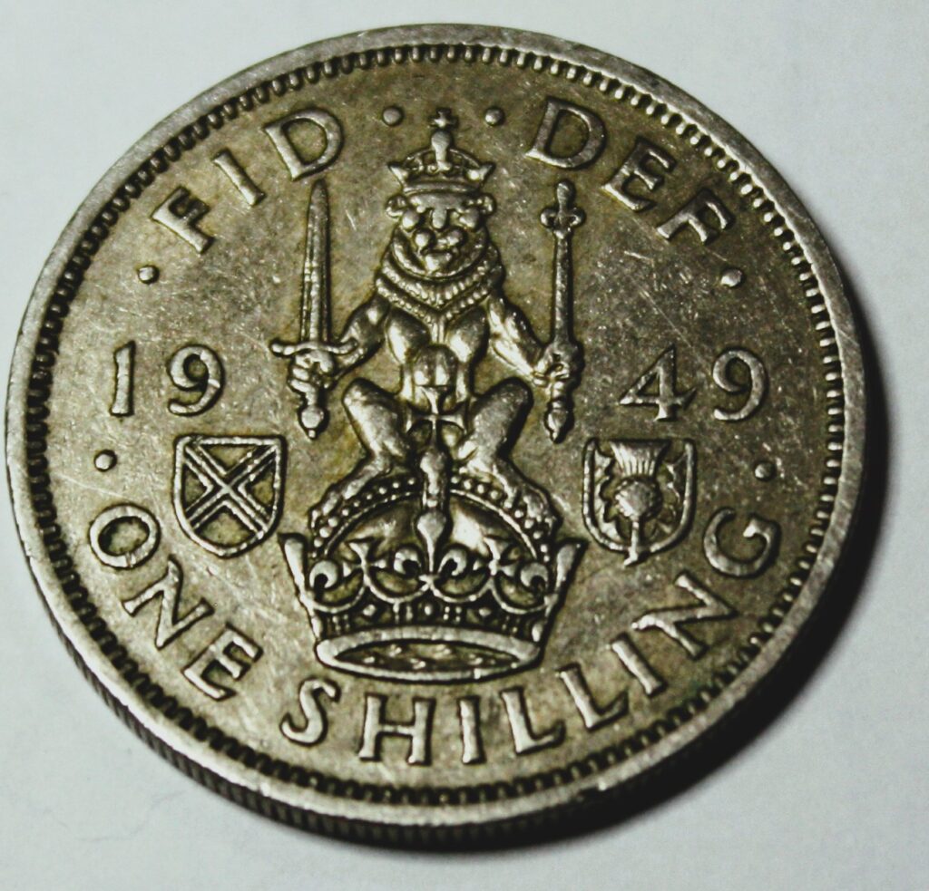 One-Shiling-1949-4-1024x983 One Shilling 1949 – klasyk brytyjskiej numizmatyki