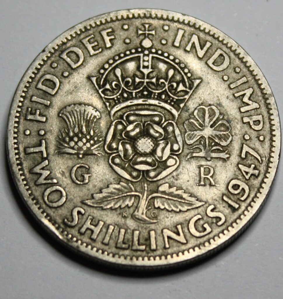 Two-shiling-1947-4-969x1024 Two Shilling / One Florin 1947 – klasyk