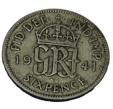 six-pence-1941-AllFinds-www.allfinds.com_.pl-2 Sixpence z 1941 – wartość, opis, historia i cena
