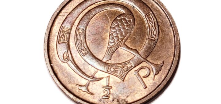 Pół pensa irlandzkiego z 1971 roku