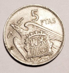 5-PTAS-1957-www.allfinds.com_.pl-3-286x300 5 Peset 1957 (Hiszpania Franco)