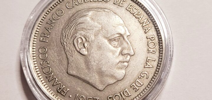 Moneta 50 Pesetas 1957 – hiszpański klasyk