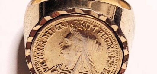 Pierścień z monetą „Królowa Wiktoria”