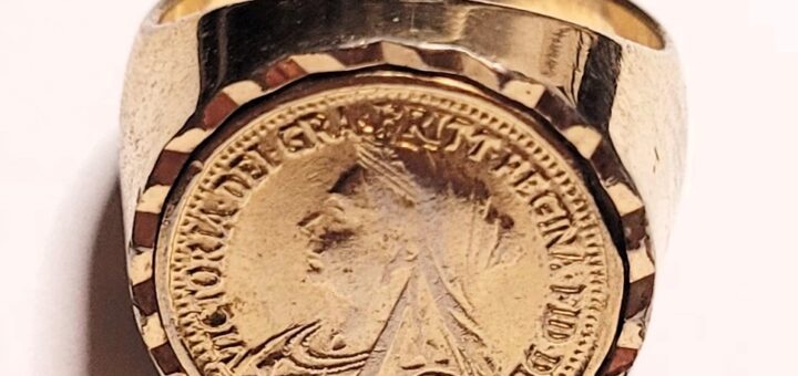 Pierścień z monetą „Królowa Wiktoria”