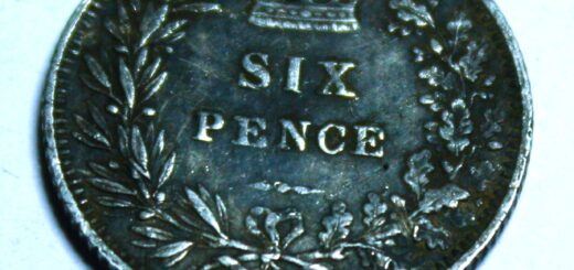 Patyna na monetach: Skarb czy skaza? Na zdjęciu sixpence z 1876 roku z patyną.