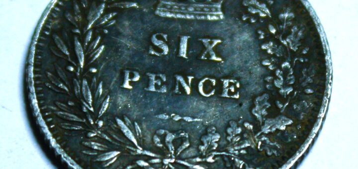 Patyna na monetach: Skarb czy skaza? Na zdjęciu sixpence z 1876 roku z patyną.